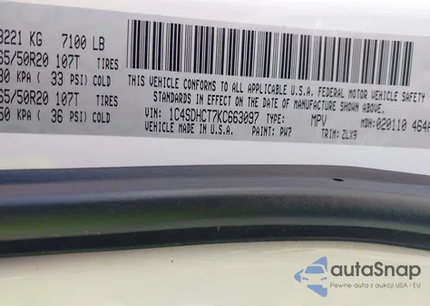 2019 Dodge Durango R/T Rwd from USA, damaged, VIN 1C4SDHCT7KC663097